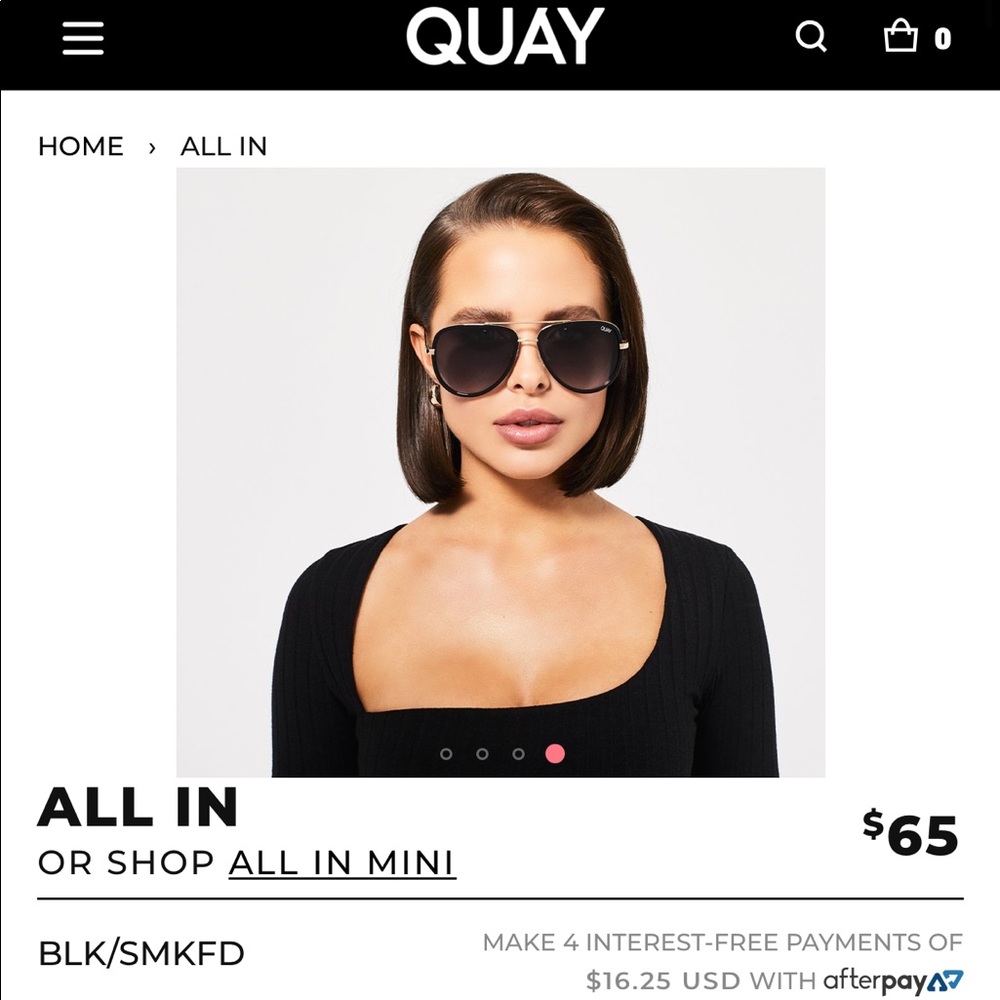 QUAY all in black & gold sunglasses NWOT